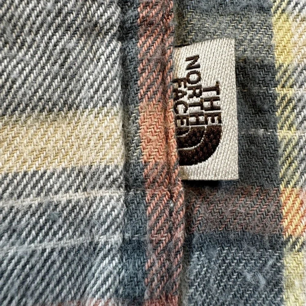 The North Face Shirt Mens L Blue Plaid Long Sleeve Flannel Lined Button-Up